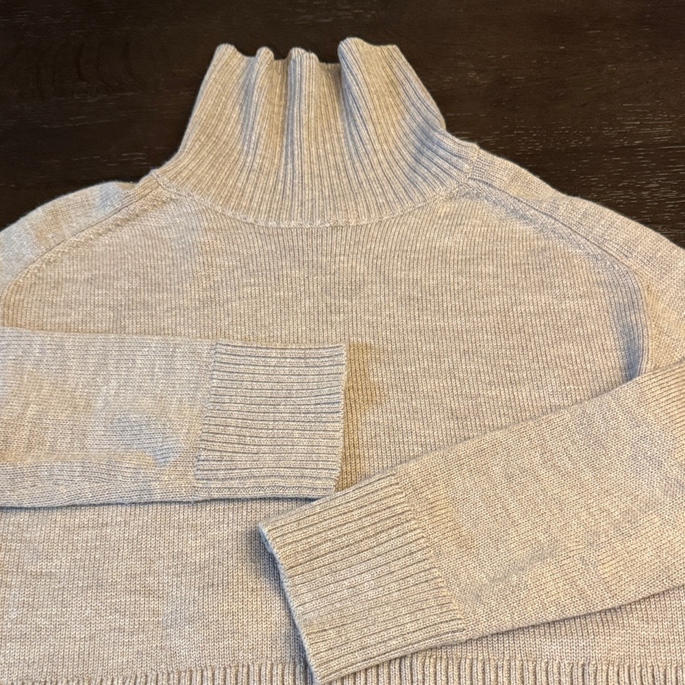 Babaton Beige Merino Wool Turtleneck Sweater Medium